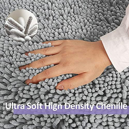 RUN HELIX 3 Piece Bathroom Rug Set Non Slip 3 Piece Bath Rug Set Ultra Soft Bath Rug,Absorbent Shaggy Bath Mat,Perfect Plush Bathroom Mats Sets with U-Shaped Toilet Mat