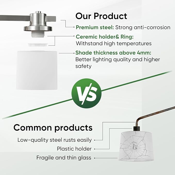 15.5 Inch Brushed Nickel Vanity Light for Bathroom 2 Light Bathroom Light Fixtures Over Mirror Milk Glass Makeup Shower Lamp Farmhouse Wall Sconce