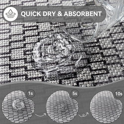 YDKGL Bath Mats for Bathroom, Non Slip Thin Bathroom Rugs, Grey 24x35