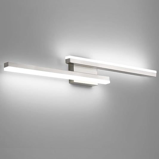 36in Vanity Lights,36W 2500LM Modern Brushed Nickel Vanity Light Bathroom Lighting Fixture Over Mirror, Dimmable LED Bathroom Light Fixture 5000K Cool White Vanity Light Bar -2 Light