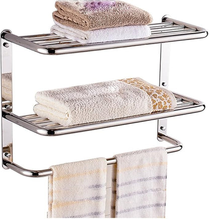 LUANT 24 Inch Bathroom Shelf 3-Tier Wall Mounting Rack with Towel Bars