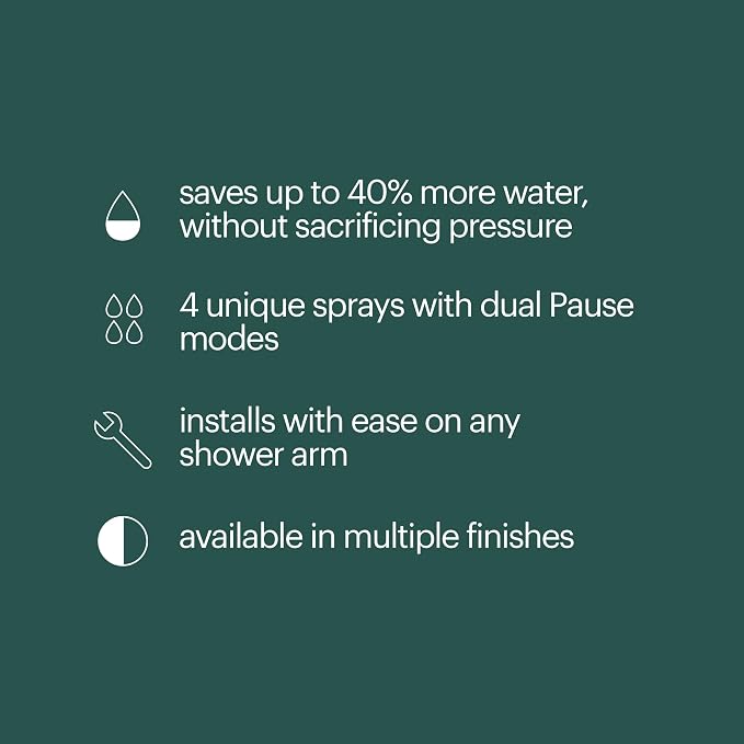 Brondell Nebia Yuba Fixed Shower Head, 5- Setting, Precision Nozzle, Matte Black