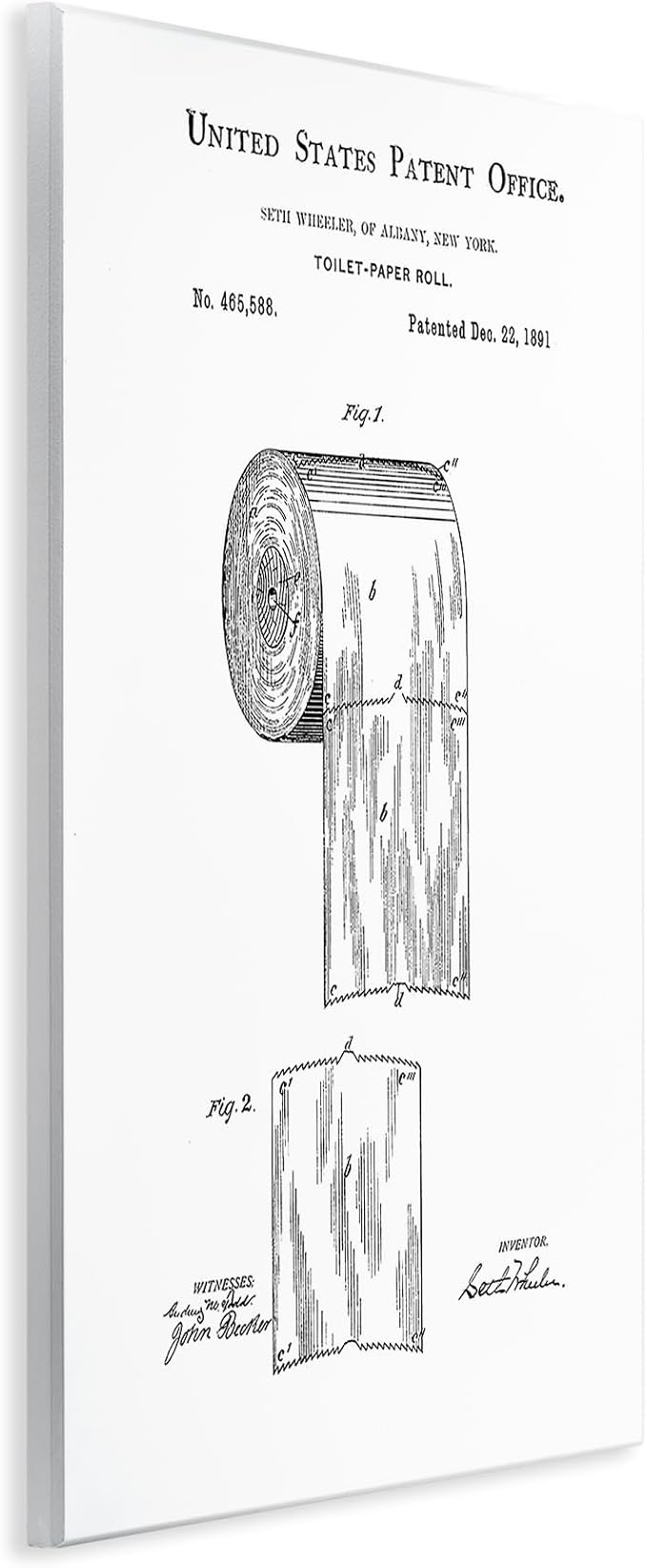 'Toilet Paper Roll Vintage Patent Minimal'| Wall Plaque Art | Stupell Industries | 10 x 15 Inches, Easy to Hang and Sturdy, Made in USA, by Studio W