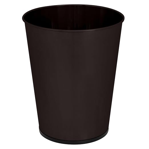 Bath Bliss 5 Liter Small Wastebasket | Round Open Top | Trash Can | Bathroom | Bedroom | Kitchen | Office | Dorm | Disposal Waste Bin | Garbage | Oil Rubbed Bronze