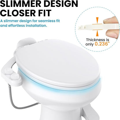 RV Bidet Toilet Seat Attachment Support for SEAFLO, RV Bidet for Camper Toilet, Self/Rear/Front Cleaning, Non-Electric Adjustable Water Pressure, Fresh Water