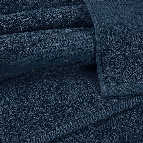 GLAMBURG 700 GSM Premium Cotton 2-Pack Oversized Extra Large Bath Sheet Set - 100% Combed Cotton - 2 Bath Sheets 35x70 - Luxury Hotel & Spa Quality - Durable Ultra Soft Highly Absorbent - Mineral Blue