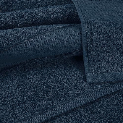 GLAMBURG 700 GSM Premium Cotton 2-Pack Oversized Extra Large Bath Sheet Set - 100% Combed Cotton - 2 Bath Sheets 35x70 - Luxury Hotel & Spa Quality - Durable Ultra Soft Highly Absorbent - Mineral Blue