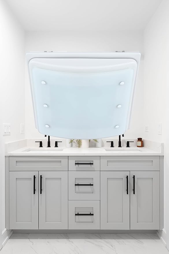 Good Housekeeping (90069) Buckingham 100 CFM 2.0 Sones Decorative Bathroom Ventilation Exhaust Fan with Light & Night-Light in Matte White