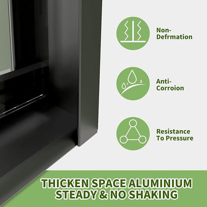 Semi-Frameless Double Sliding Shower Door, Grid Pattern Matte Black Finish | 56"-60" W x 72" H Shower Doors,6mm Clear SGCC Tempered Glass,Bypass Shower Enclosure Easy-Clean Nano Coating&Adjustable Width