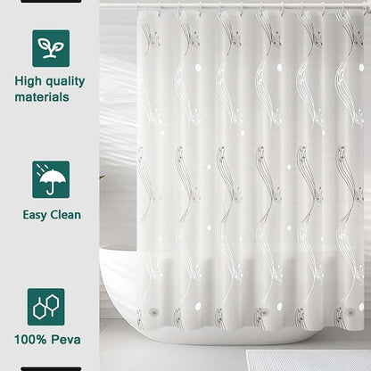 Shower Curtain Liner, 100% Waterproof Peva Shower Curtains with 3 Duty Heavy Bottom Magnets and 12 Rust Proof Grommets, 72x72 Weighted Shower Liner for Shower Stall, Bathtubs