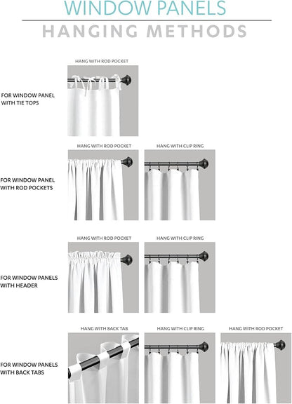 Lush Decor Linen Button Farmhouse Valance Curtians 52"W x 18"L Linen - Linen Valances For Windows - Kitchen Curtains Valances - Bathroom Curtain