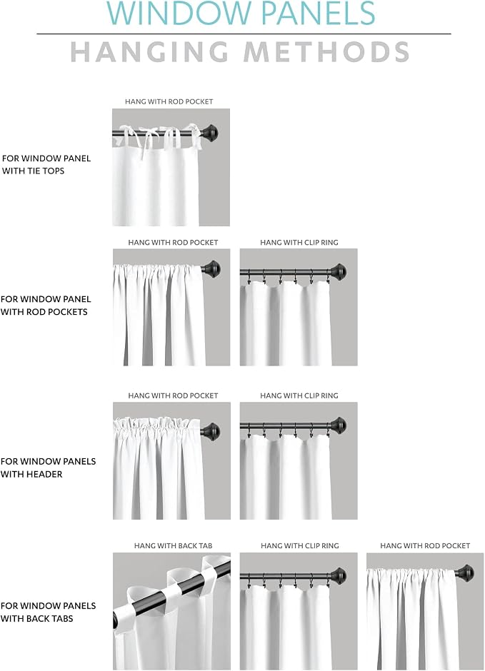 Lush Decor Linen Button Farmhouse Valance Curtians 52"W x 18"L Navy & White - Linen Valances For Windows - Kitchen Curtains Valances - Bathroom Curtain