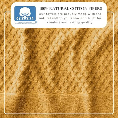 Great Bay Home Bath Towels - 100% Cotton 4 Pack 54x27 Bath Towel Set - Absorbent, Durable, Quick-Dry Towels for Bathroom (Marigold)
