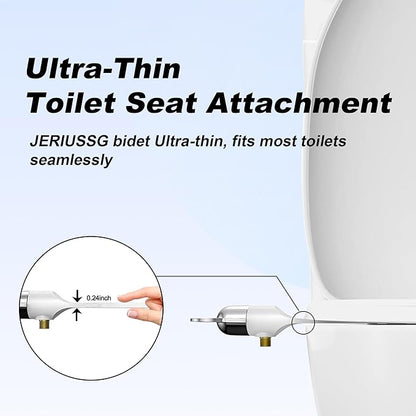 Bidet Attachment for Toilet Ultra Slim Non-Electric Bidet for Standard Toilet Self-Cleaning Dual Nozzle Adjustable Pressure, Feminine Wash Bidet Attachment