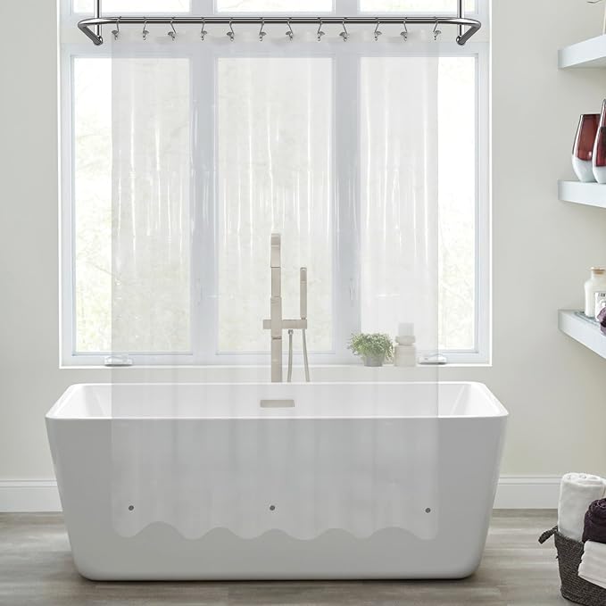 Mrs Awesome Clear Long Shower Curtain Liner with 3 Magnets, 72x78 | 12 Rustproof Grommets, Waterproof PEVA Shower Liner, 78 Length Plastic Shower Curtain for Bathroom, 72 x 78 Inches
