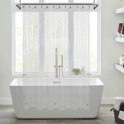 Mrs Awesome Clear Long Shower Curtain Liner with 3 Magnets, 72x78 | 12 Rustproof Grommets, Waterproof PEVA Shower Liner, 78 Length Plastic Shower Curtain for Bathroom, 72 x 78 Inches