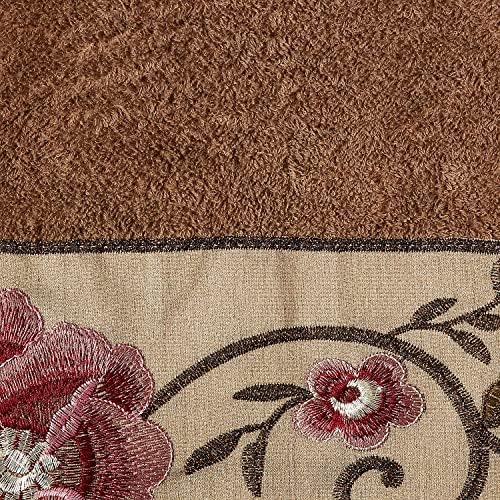 Zahari Home Larrisa Floral Bathroom Towel Set - 3 Piece Bath, Hand, and Wash Towels - Modern Classic Contemporary Decor With Beautiful Unique Design - Stylish Flower Set