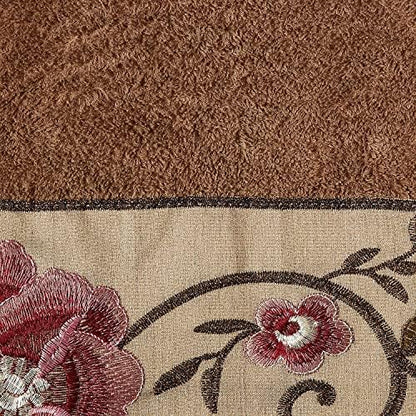 Zahari Home Larrisa Floral Bathroom Towel Set - 3 Piece Bath, Hand, and Wash Towels - Modern Classic Contemporary Decor With Beautiful Unique Design - Stylish Flower Set
