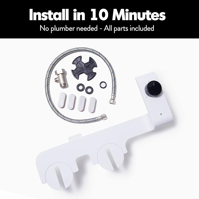 Modern Bidet Attachment for Toilet With Adjustable Water Pressure And Female-Friendly Wash and Rear Wash - Fresh Water Sprayer Bidet - Self-Cleaning and Non-Electric - Easy to Install & BPA Free