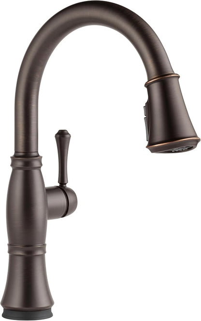 Delta Cassidy Touchless Kitchen Faucet with Touch Technology, Oil Rubbed Bronze Kitchen Sink Faucet with Pull Down Sprayer, Single Hole, Venetian Bronze 9197TL-RB-DST