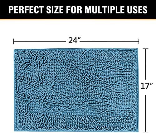 H.VERSAILTEX Bath Mat Bathroom Rug Bath Rugs for Bathroom Non Slip Bath Mats Extra Thick Chenille Rug 17" x 24" Absorbent Soft Shaggy Washable Dry Fast Plush Rugs for Bathtubs - Dark Teal