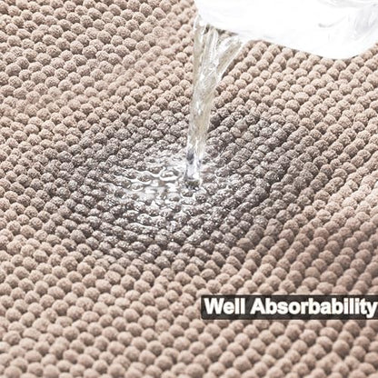 Urvoix Bathroom Rugs Sets 3 Piece, Non-Slip Chenille Bath Rug Set