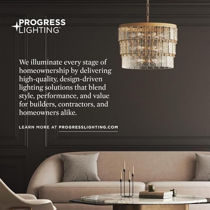 Progress Lighting P300048-020 Calhoun Collection Clear Glass Farmhouse Bath Vanity Light, 4-Light, Antique Bronze