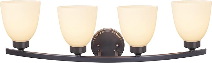Aspen Creative 62205-2, Four-Light Metal Bathroom Vanity Wall Light Fixture, 28-3/4" Wide, Transitional Design in Oil Rubbed Bronze, 4