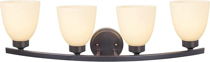 Aspen Creative 62205-2, Four-Light Metal Bathroom Vanity Wall Light Fixture, 28-3/4" Wide, Transitional Design in Oil Rubbed Bronze, 4