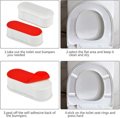 Toilet Seat Bumper Replacement Kit for Bidet with Strong Adhesive, 16 Pcs Topbuti Universal White Toilet Seat Bumpers Pads for Use with Bidets Stick On for Home and Hotel