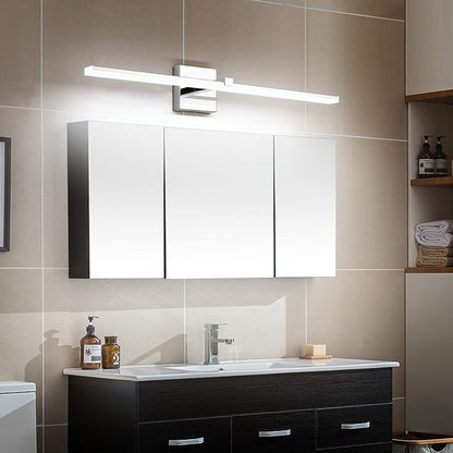 30 inch Chrome Bathroom Vanity Lights Modern Bathroom Wall Lighting Fixtures 22W LED Vanity Light Bar for Bath
