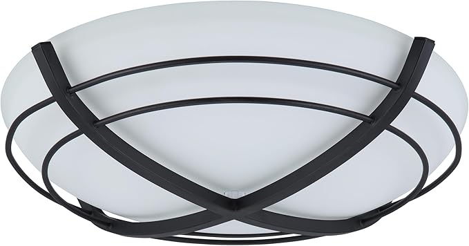 Good Housekeeping Kingsley (81031) Decorative 90 CFM 2.5 Sones Bathroom Ventilation Exhaust Fan with Lighting (Matte Black)