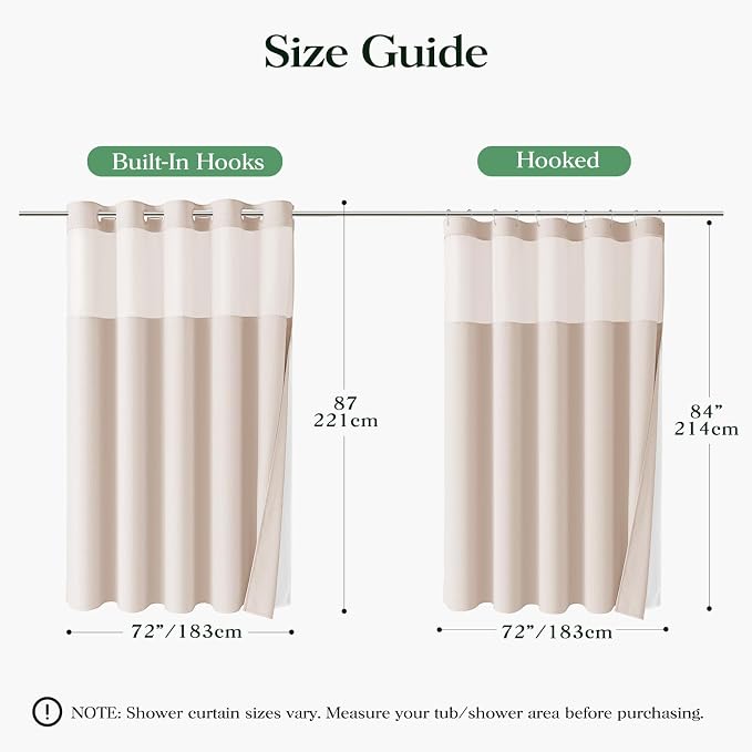 Blush Pink Hook Free Waffle Shower Curtain & Snap-in Liner,72x87 | Less Time to install, 3 in 1 Fabric Shower Curtain and Liner Set with Magnets, Extra Long, Shower Curtains for Bathroom