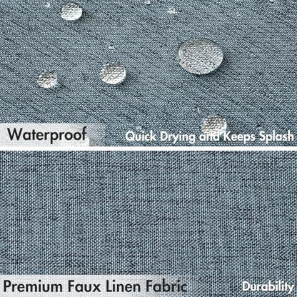 MIULEE Linen Fabric Shower Curtain Dusty Blue W72*L78 12 Metal Hooks