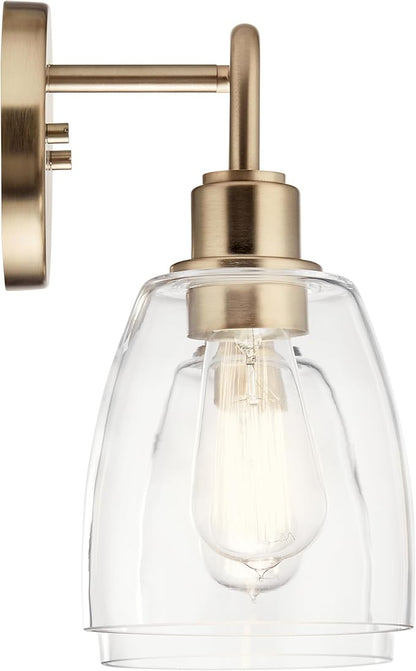 Kichler Meller 11.25 Inch Wall Light, 1 Light Exterior Wall Sconce in Champagne Bronze, (11.25" H x 5.5" W), 5100CPZ