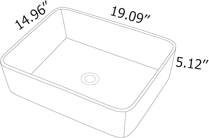 Bathroom Vessel Sink - Beslend 19''x15'' Rectangle Above Counter Marble Porcelain Ceramic Vessel Sink Art Basin