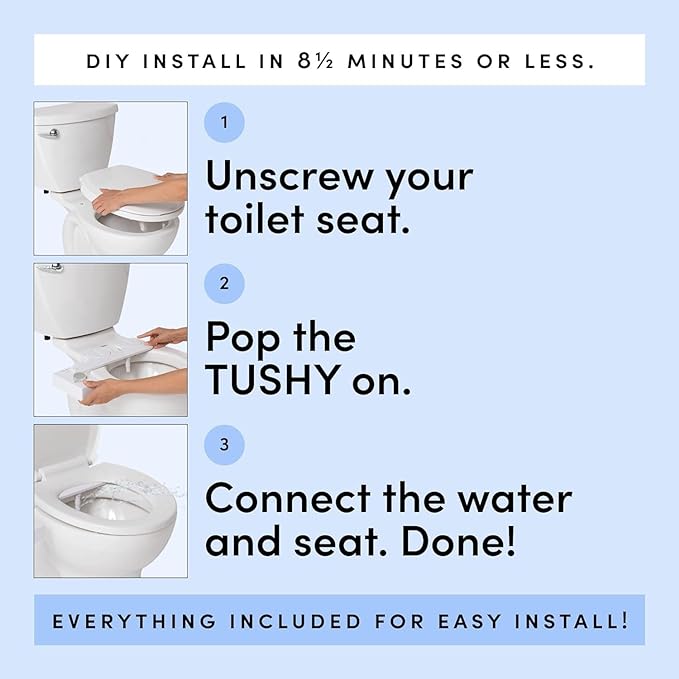 TUSHY Fresh Ultra-Slim Starter Bidet Attachment, Matte Brass | Non-Electric, Cool Water Rear Wash, Adjustable Pressure, Self-Cleaning, Fits Elongated and Round Toilets, 10 Minute Install