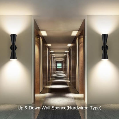 Wall Sconce Bathroom Sconces Lighting, 18 inch Black Modern Sconces Up Down Lights Wall Decor Indoor Wall Light Fixtures for Living Room Hallway Staircase Bedroom Hardwired
