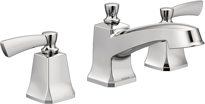 Moen Conway Chrome Two Handle Widespread Bathroom Sink Faucet with Valve Included, 84926