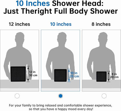 G-Promise 10 Inch All Metal Rain Shower Head with Handheld (Matte Black) | Full Body Coverage, Pause Mode Diverter, Power Wash Mode Handheld, Suits Every Height, Easy to Install, Modern Bath Upgrade