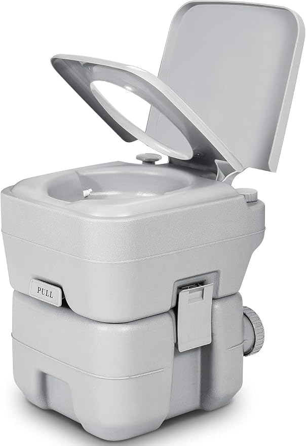 YITAHOME 2.64Gal Portable Toilet Camping Porta Potty | w/Press Flush Pump, Space Saving Indoor Outdoor Toilet for Adults, RV Travel, Boat and Trips