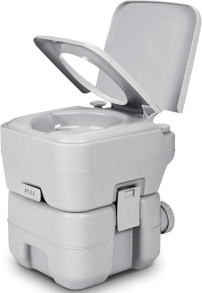 YITAHOME 2.64Gal Portable Toilet Camping Porta Potty | w/Press Flush Pump, Space Saving Indoor Outdoor Toilet for Adults, RV Travel, Boat and Trips