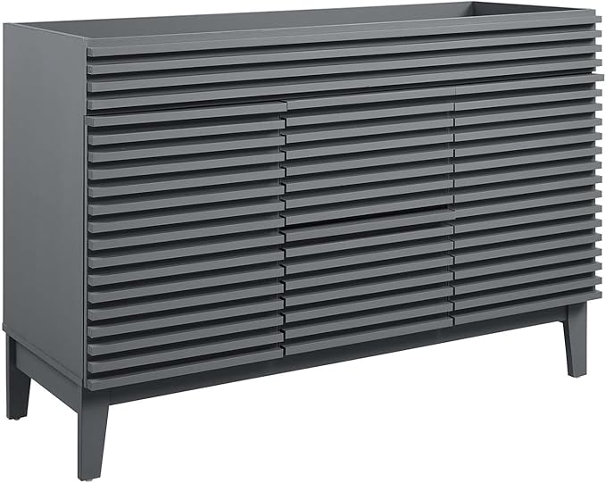 Modway Render 48" Double Sink Compatible (Not Included) Bathroom Vanity Cabinet in Gray