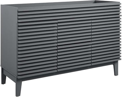 Modway Render 48" Double Sink Compatible (Not Included) Bathroom Vanity Cabinet in Gray