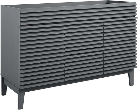 Modway Render 48" Double Sink Compatible (Not Included) Bathroom Vanity Cabinet in Gray