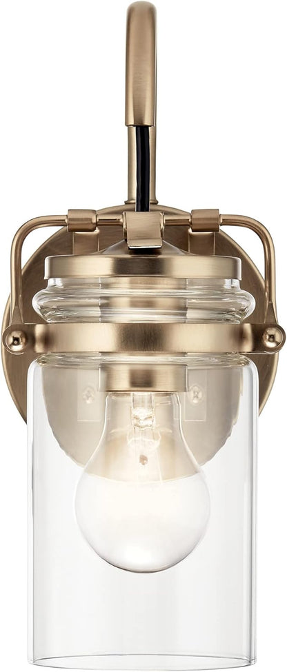 KICHLER Brinley 11.5" 1 Light Wall Sconce with Clear Glass Brushed Nickel