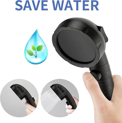 SINGSUO High Pressure Handheld Shower Head,On Off Switch(Oil Rubbed Bronze) | , Detachable Shower Head, 3 Spray Modes Shower Massager Handheld with Hose and Adjustable Angle Bracket