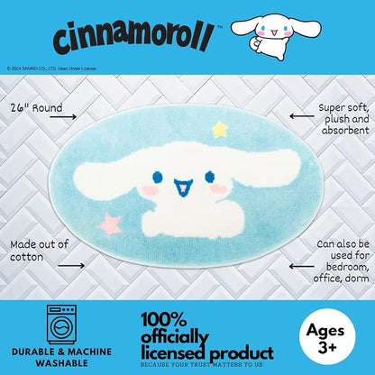Collectibles Cinnamoroll Cotton Non Slip Plush Bathroom Mat Rug (Officially Licensed Product) by Franco