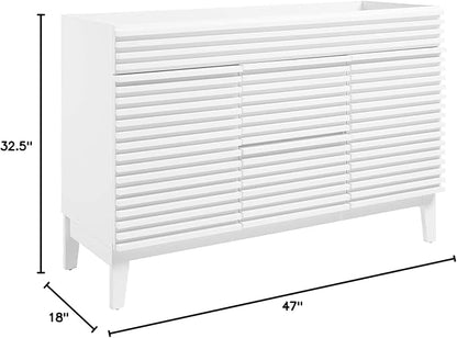 Modway Render 48" Double Sink Compatible (Not Included) Bathroom Vanity Cabinet in White