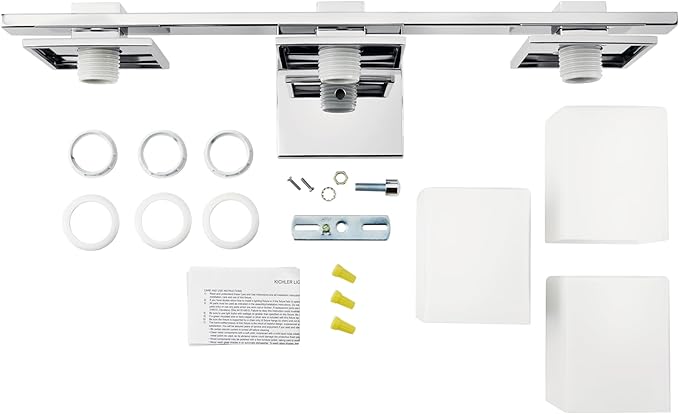 Kichler Tully 24" Vanity Light in Chrome, 3-Light Modern Bathroom Light with Satin Etched Cased Opal Glass, (24" W x 6.5" H), 45151CH